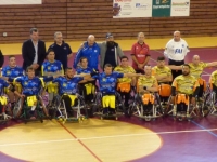 les joueurs des deux equipes avec le Président Marc Palanques