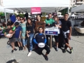 le stand du LVR avec Sebastien et Camille qui souleve le Bouclier remporté par les LIONNES.