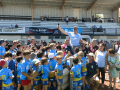 Le Président de la Logue Jacques Cavezzan porté en triomphe pour avoir démarré le rugby à SFRL