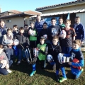 Les Benjamins ou U13 avec les ballons T4 et Christophe et Mike les entraineurs